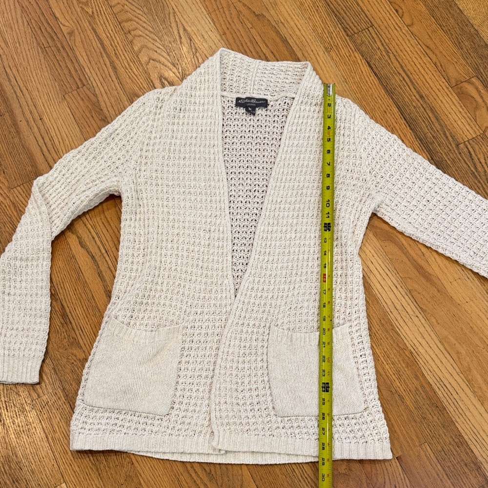 Eddie Bauer Cream Textured Knit Cardigan - Picture 9 of 12